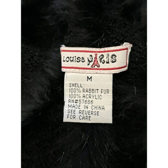 Louise Paris Dress Womens Medium Black Rabbit Fur Strapless Tube Mini Soft Cozy - Picture 6 of 7
